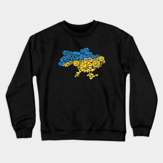 Glory to Ukraine Crewneck Sweatshirt by Krapka Designs